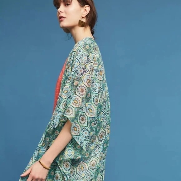 ANTHROPOLOGIE Subtle Luxury Piastrella Kimono O/S - Picture 1 of 12